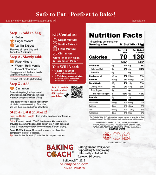 Cinnamon Swirl Cookie Dough Baking Activity Kit