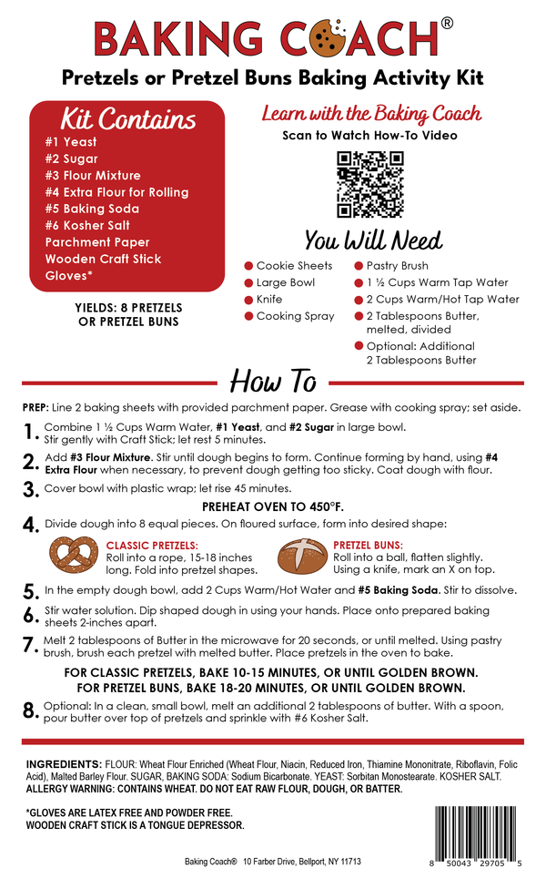 Pretzels or Pretzel Buns Baking Activity Kit