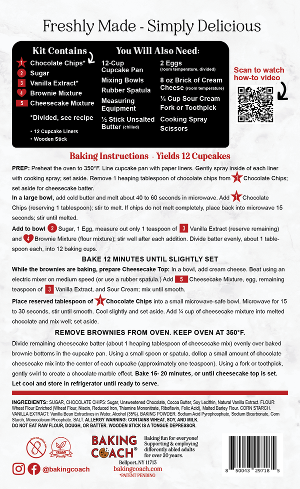 Cheesecake Brownie Cupcakes Baking Kit Activity Kit