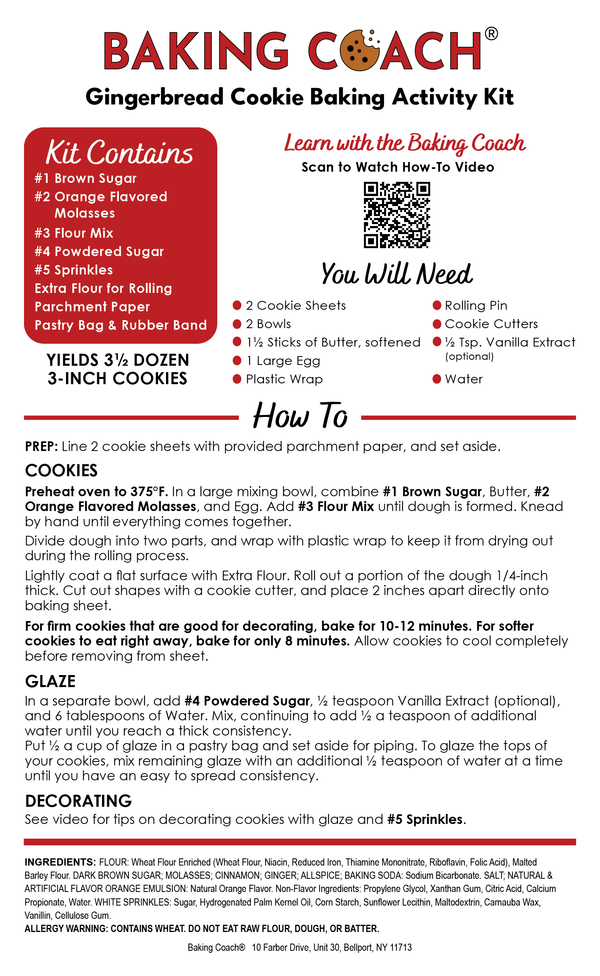 Gingerbread Cookie Baking Activity Kit