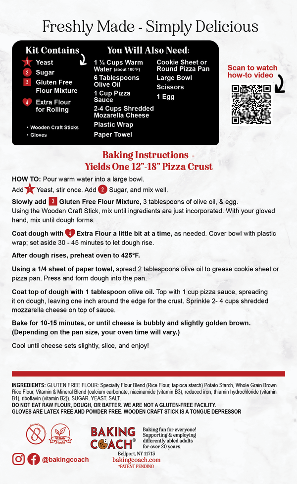 Gluten Free One-Bowl Pizza Dough Baking Activity Kit