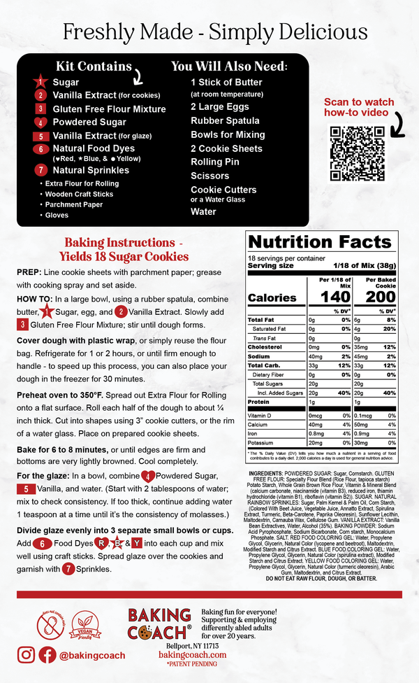 Gluten Free Welcome Home Sugar Cookies Baking Activity Kit