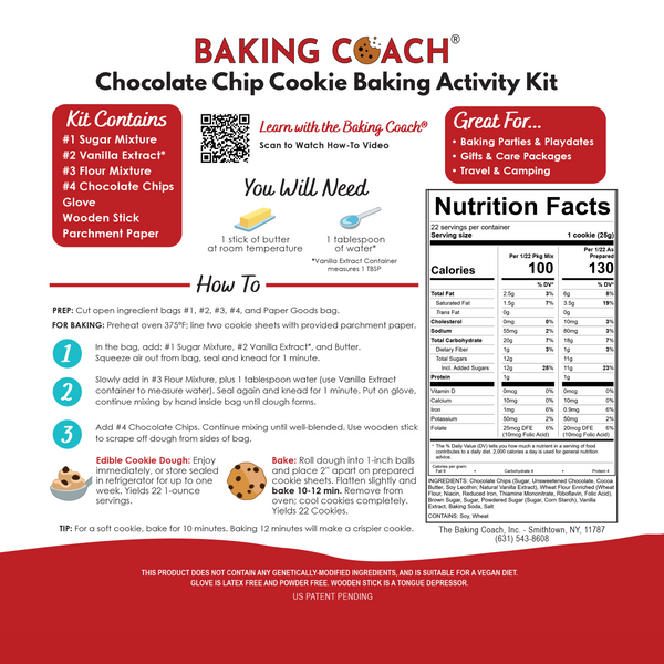 Chocolate Chip Cookie Dough Baking Activity Kit